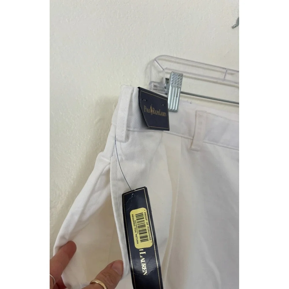 Polo Ralph Lauren Big Tyler Short 46 White Pleat Preppy Ivy Dadcore Resort *READ